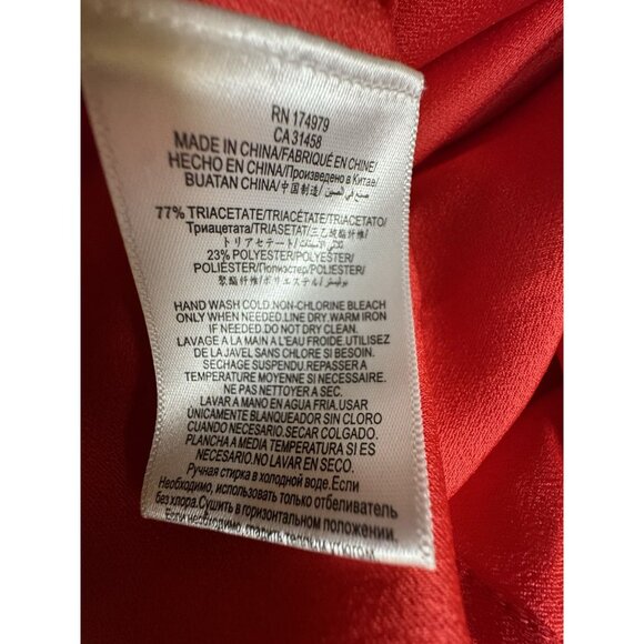 BCBGMAXAZRIA Red Cold Shoulder Dress Medium Holiday Party Strappy V Neck - Picture 6 of 6